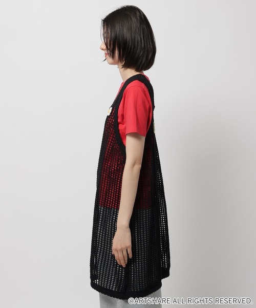 WIGGLE WIGGLE（ウィグルウィグル）の「【wiggle wiggle(ウィグルウィグル)】コラボ レイヤードメッシュワンピース（ワンピース・レディース・ブラック/レッド・FREE）」の13枚目の写真