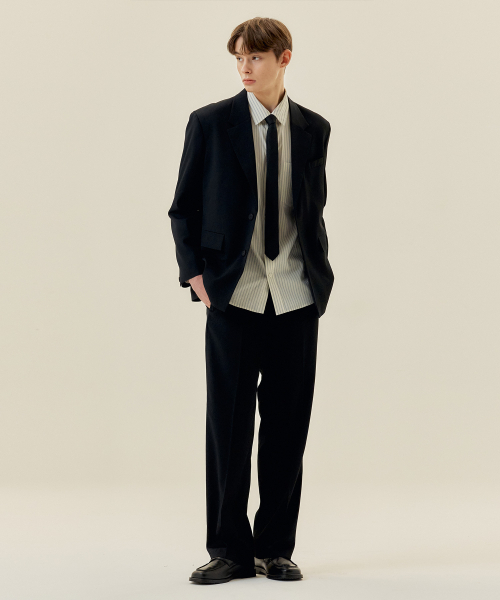 MINDBRIDGE（マインドブリッジ）の「[COUTURE]セミワイドツイルバンディングパンツ（スラックス・メンズ・ブラック・36/32/30/29）」の2枚目の写真