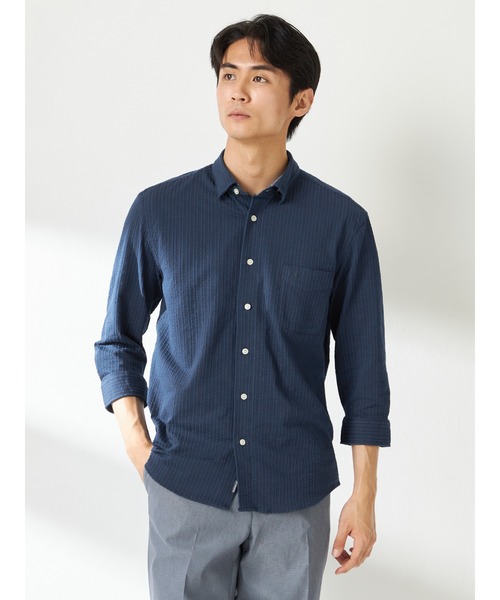 McGREGOR(マックレガー)の「ニットサッカーシャツ(シャツ/ブラウス・メンズ・アイボリー/バイオレット/ネイビー・L/M/XL)」の3枚目の写真