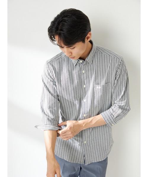 McGREGOR(マックレガー)の「ニットサッカーシャツ(シャツ/ブラウス・メンズ・アイボリー/バイオレット/ネイビー・L/M/XL)」の4枚目の写真