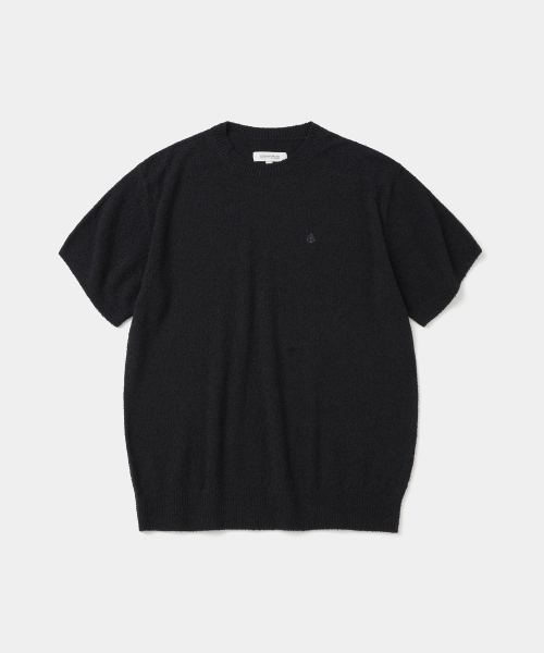 UNIFORM BRIDGE(ユニフォームブリッジ)の「boucle crewneck s/s knit black(ニット/セーター・メンズ・その他・MEDIUM/LARGE/X-LARGE/XX-LARGE)」の1枚目の写真