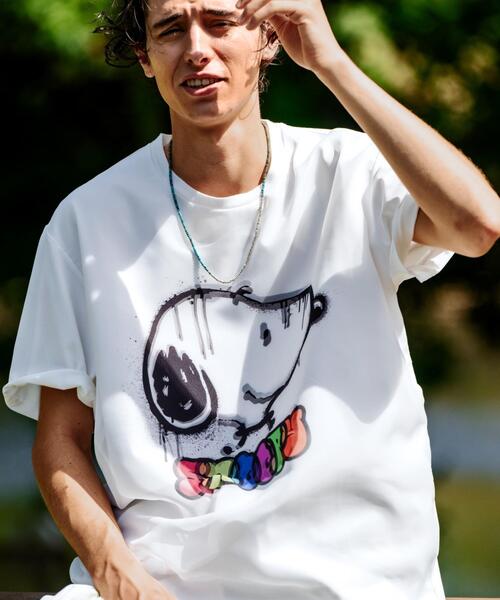 TRIPPY ART(トリッピーアート)の「TRIPPY ART(トリッピーアート)SNOOPY DRIP TEE(Tシャツ/カットソー・メンズ・ホワイト・L/S/M)」の1枚目の写真