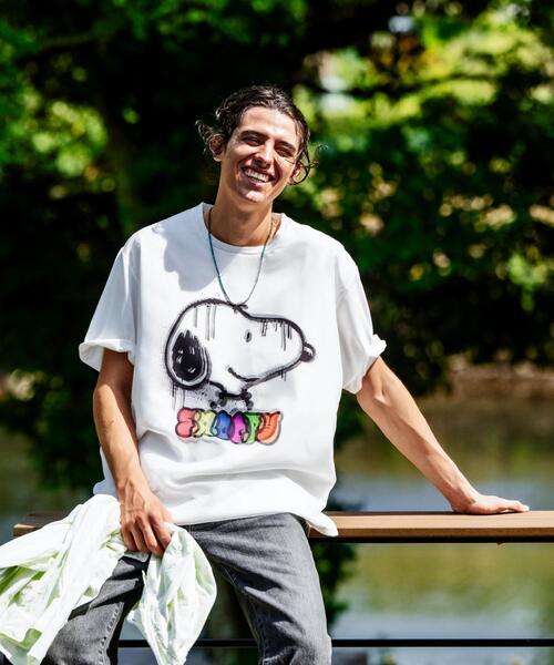 TRIPPY ART(トリッピーアート)の「TRIPPY ART(トリッピーアート)SNOOPY DRIP TEE(Tシャツ/カットソー・メンズ・ホワイト・L/S/M)」の2枚目の写真