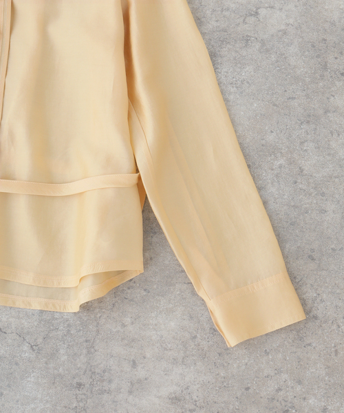 LOW CLASSIC(ロウ クラシック)の「【LOW CLASSIC/ロウ クラシック】 SEE-THROUGH SHIRRED BACK BLO(シャツ/ブラウス・レディース・イエロー・MEDIUM)」の9枚目の写真