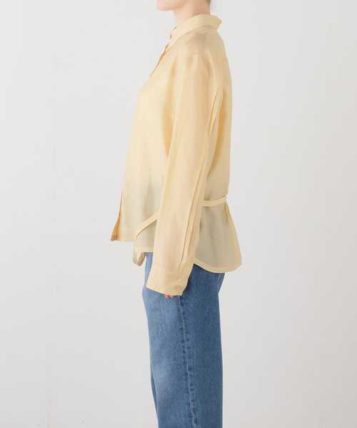 LOW CLASSIC(ロウ クラシック)の「【LOW CLASSIC/ロウ クラシック】 SEE-THROUGH SHIRRED BACK BLO(シャツ/ブラウス・レディース・イエロー・MEDIUM)」の3枚目の写真