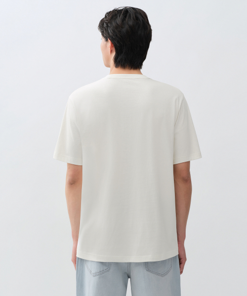 MUSINSA STANDARD（ムシンサスタンダード）の「[クールタンダード] レギュラークルーネックTシャツ [クリーム]（Tシャツ/カットソー・メンズ・その他・SMALL/MEDIUM/LARGE/X-LARGE/2XL）」の3枚目の写真