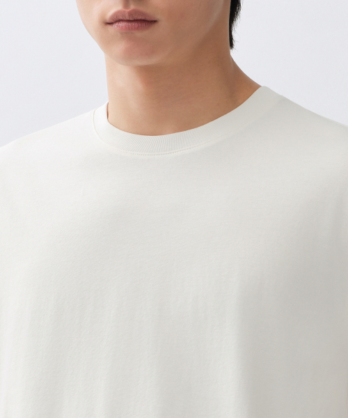 MUSINSA STANDARD（ムシンサスタンダード）の「[クールタンダード] レギュラークルーネックTシャツ [クリーム]（Tシャツ/カットソー・メンズ・その他・SMALL/MEDIUM/LARGE/X-LARGE/2XL）」の4枚目の写真