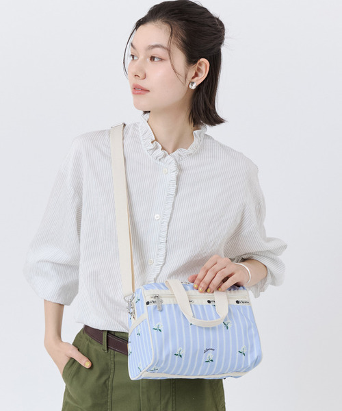 LeSportsac(レスポートサック)の「EVERYDAY SM SATCHEL ジャスミンストライプ(ショルダーバッグ・レディース・ブルー・FREE)」の1枚目の写真