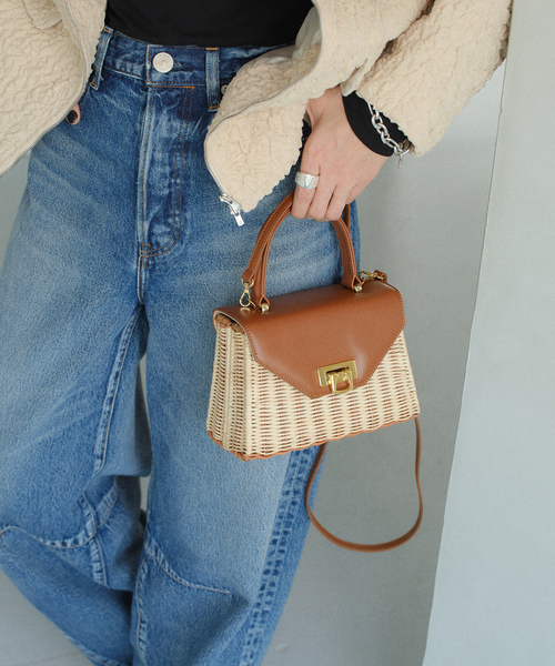 capaf（カパフ）の「CAPAF カパフ Bag Small 13258（かごバッグ・レディース・ベージュ・FREE）」の8枚目の写真