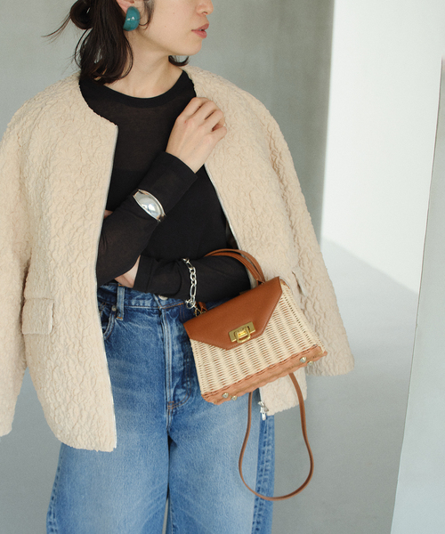capaf（カパフ）の「CAPAF カパフ Bag Small 13258（かごバッグ・レディース・ベージュ・FREE）」の9枚目の写真