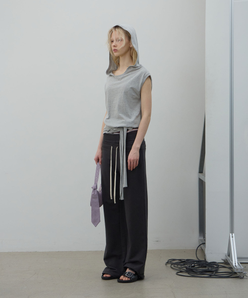 LCDC TM(エルシーディーシーティーエム)の「DOUBLE WAIST JERSEY PANTS (DARK GREY)(スウェットパンツ・レディース・その他・SMALL/MEDIUM)」の8枚目の写真