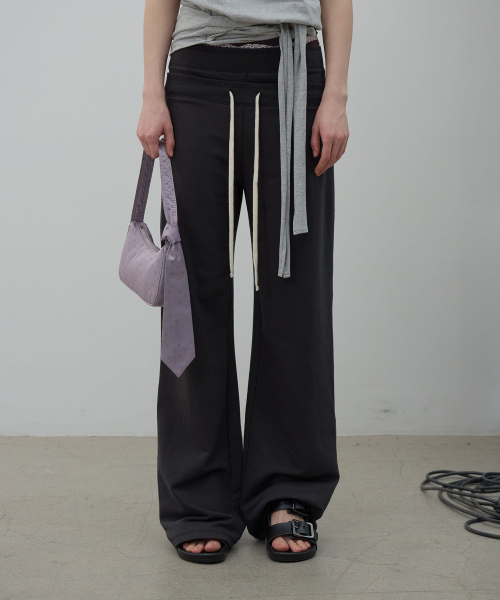 LCDC TM(エルシーディーシーティーエム)の「DOUBLE WAIST JERSEY PANTS (DARK GREY)(スウェットパンツ・レディース・その他・SMALL/MEDIUM)」の10枚目の写真