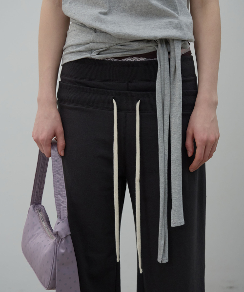 LCDC TM(エルシーディーシーティーエム)の「DOUBLE WAIST JERSEY PANTS (DARK GREY)(スウェットパンツ・レディース・その他・SMALL/MEDIUM)」の4枚目の写真