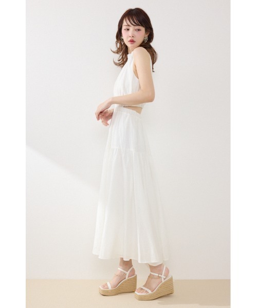 rienda(リエンダ)の「【AKB48 伊藤百花さん着用・女神ワンピース】ホルターネックギャザーフレアワンピース 夏服(ワンピース・レディース・グレー系その他/マルチ/アイボリー/ブラック/ホワイト系その他/ピンク・SMALL/MEDIUM)」の9枚目の写真