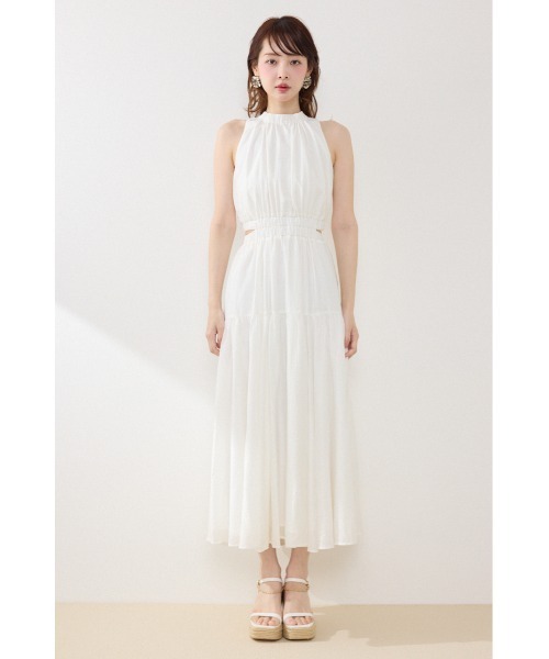 rienda(リエンダ)の「【AKB48 伊藤百花さん着用・女神ワンピース】ホルターネックギャザーフレアワンピース 夏服(ワンピース・レディース・グレー系その他/マルチ/アイボリー/ブラック/ホワイト系その他/ピンク・SMALL/MEDIUM)」の14枚目の写真