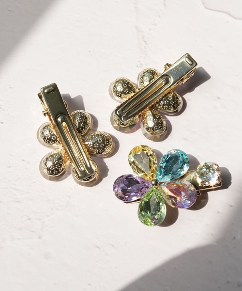Port(ポート)の「【 Port / ポート 】 オーロラフラワー ビジュー ヘアクリップ / ヘアピン ( 一個売り ) #(バレッタ/ヘアクリップ・レディース・ホワイト/マルチ/パープル/ブラック/ピンク・FREE)」の10枚目の写真