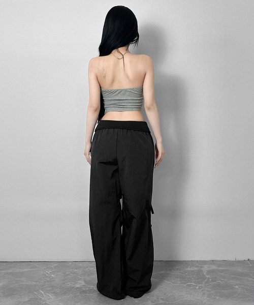 FOLLOWIN（フォロウィン）の「【 UNISEX 】フックデザインルーズワイドパンツ（スウェットパンツ・レディース・ブラック/グレー/カーキ・FREE）」の18枚目の写真
