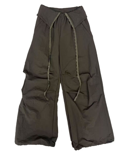 FOLLOWIN（フォロウィン）の「【 UNISEX 】フックデザインルーズワイドパンツ（スウェットパンツ・レディース・ブラック/グレー/カーキ・FREE）」の11枚目の写真
