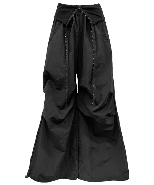 FOLLOWIN（フォロウィン）の「【 UNISEX 】フックデザインルーズワイドパンツ（スウェットパンツ・レディース・ブラック/グレー/カーキ・FREE）」の8枚目の写真