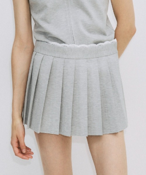 JOSE MOON(ジョゼムーン)の「PLEATS MINI SKIRT/プリーツミニスカート(スカート・レディース・ブラック/グレー・38/36)」の2枚目の写真