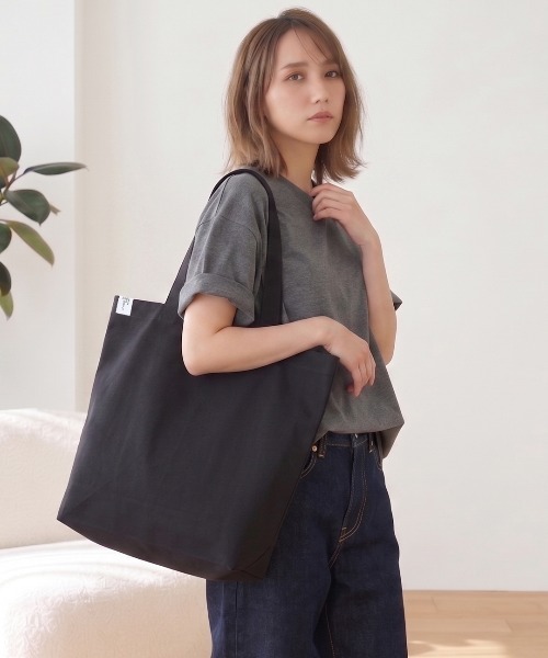 CAMPFREE（キャンプフリー）の「[キャンプフリー] CAMPFREE 無地 キャンバストートバッグ  [綿 キャンバス 帆布 コットン]（トートバッグ・レディース・ナチュラル/ライトグレー/ブラック/ネイビー・W/L/M/S）」の8枚目の写真