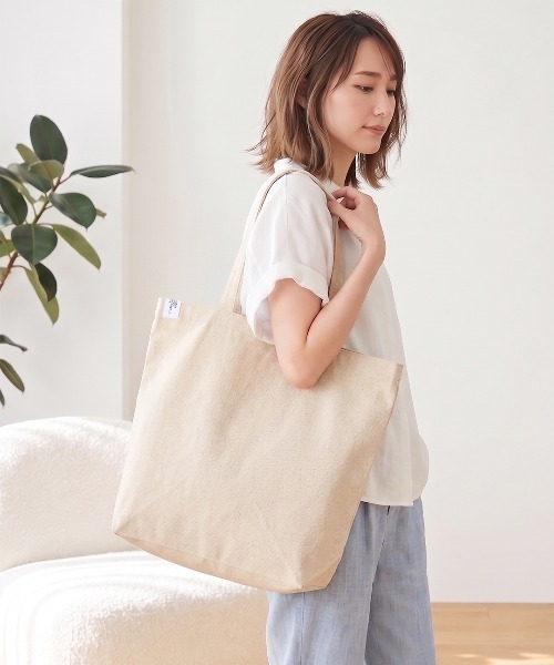 CAMPFREE（キャンプフリー）の「[キャンプフリー] CAMPFREE 無地 キャンバストートバッグ  [綿 キャンバス 帆布 コットン]（トートバッグ・レディース・ナチュラル/ライトグレー/ブラック/ネイビー・W/L/M/S）」の9枚目の写真