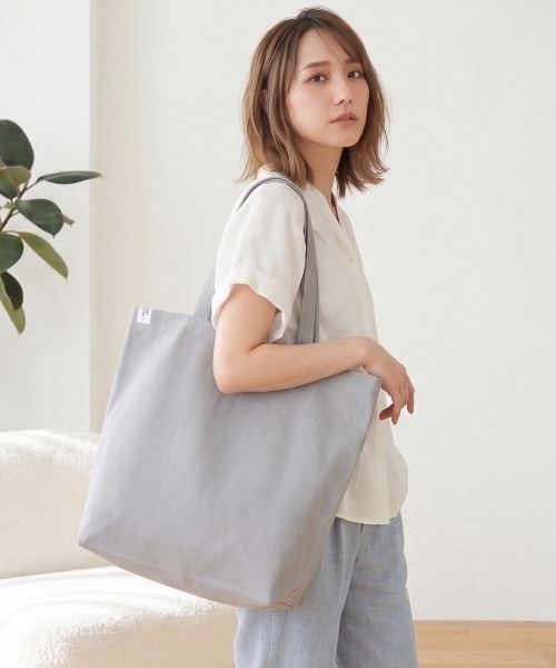 CAMPFREE（キャンプフリー）の「[キャンプフリー] CAMPFREE 無地 キャンバストートバッグ  [綿 キャンバス 帆布 コットン]（トートバッグ・レディース・ナチュラル/ライトグレー/ブラック/ネイビー・W/L/M/S）」の12枚目の写真
