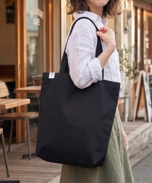 CAMPFREE（キャンプフリー）の「[キャンプフリー] CAMPFREE 無地 キャンバストートバッグ  [綿 キャンバス 帆布 コットン]（トートバッグ・レディース・ナチュラル/ライトグレー/ブラック/ネイビー・W/L/M/S）」の7枚目の写真