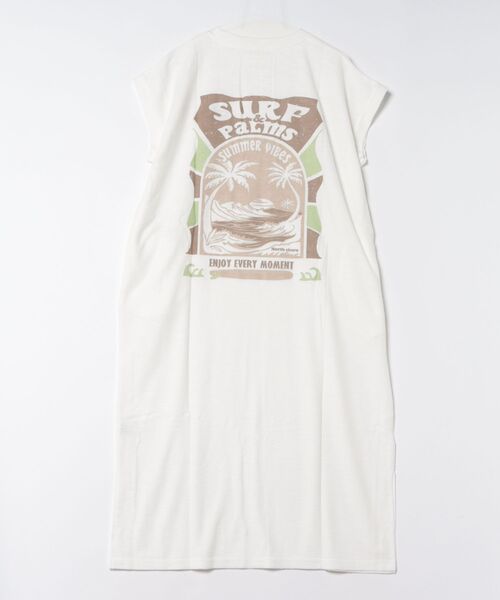 Kahiko(カヒコ)の「【Kahiko】SURF&Palms ビーチリーTシャツワンピース(ワンピース・レディース・ホワイト/ブラック/ベージュ/グリーン・FREE)」の2枚目の写真
