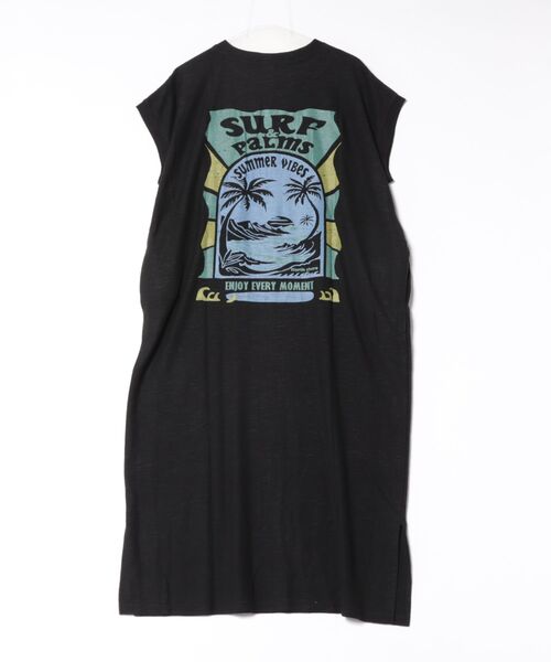 Kahiko(カヒコ)の「【Kahiko】SURF&Palms ビーチリーTシャツワンピース(ワンピース・レディース・ホワイト/ブラック/ベージュ/グリーン・FREE)」の3枚目の写真