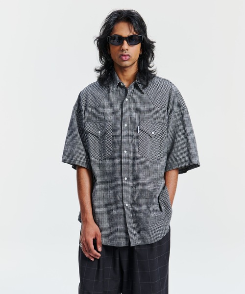 COOTIE PRODUCTIONS（クーティープロダクションズ）の「Dobby Gingham Check S/S Western Shirt（シャツ/ブラウス・メンズ・ブラック系その他・LARGE/MEDIUM/X-LARGE）」の2枚目の写真