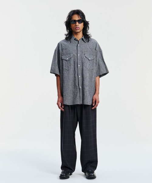 COOTIE PRODUCTIONS（クーティープロダクションズ）の「Dobby Gingham Check S/S Western Shirt（シャツ/ブラウス・メンズ・ブラック系その他・LARGE/MEDIUM/X-LARGE）」の3枚目の写真