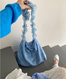 花柄フリルショルダーバック 肩掛けバック/トートバック