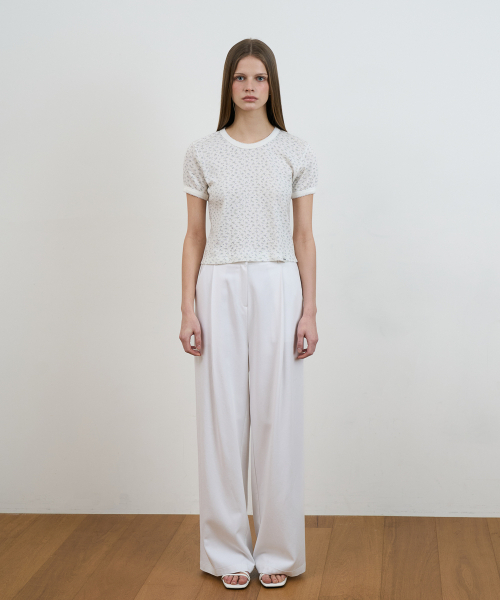 DEHEVE（デヘヴェ）の「Flower Lace T-shirt [Ivory]（Tシャツ/カットソー・レディース・アイボリー・OS）」の10枚目の写真
