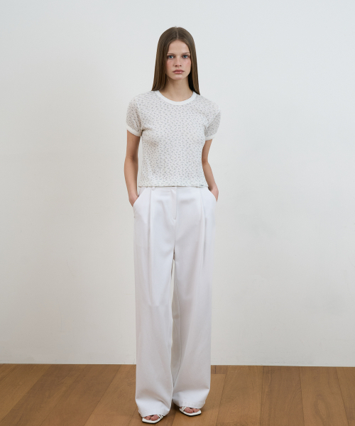 DEHEVE（デヘヴェ）の「Flower Lace T-shirt [Ivory]（Tシャツ/カットソー・レディース・アイボリー・OS）」の11枚目の写真