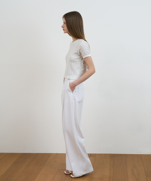 DEHEVE（デヘヴェ）の「Flower Lace T-shirt [Ivory]（Tシャツ/カットソー・レディース・アイボリー・OS）」の13枚目の写真
