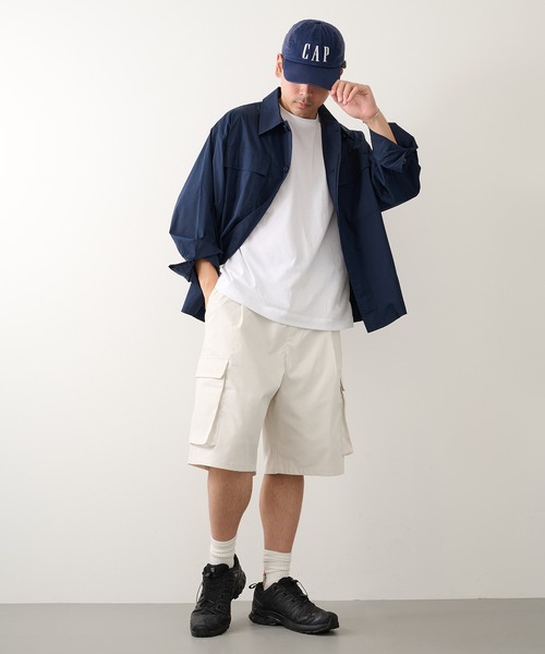 CONTACT(コンタクト)の「【CONTACT】Tツイルカーゴハーフパンツ(カーゴパンツ・メンズ・ホワイト/ブラック・LL/L/M)」の8枚目の写真