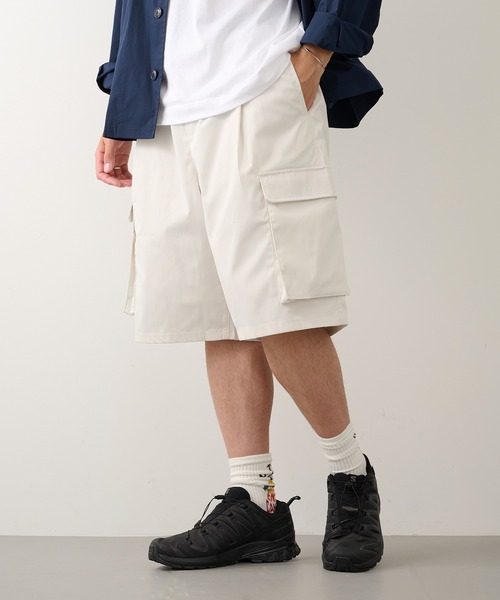 CONTACT(コンタクト)の「【CONTACT】Tツイルカーゴハーフパンツ(カーゴパンツ・メンズ・ホワイト/ブラック・LL/L/M)」の5枚目の写真
