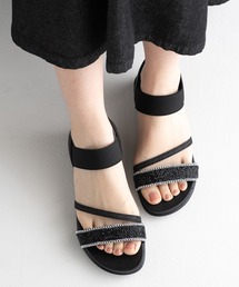 JELLY BEANS（ジェリービーンズ）の「ビジューゴムストラップモールドサンダル(217-63357)JELLY BEANS(ジェリービーンズ)（サンダル）」