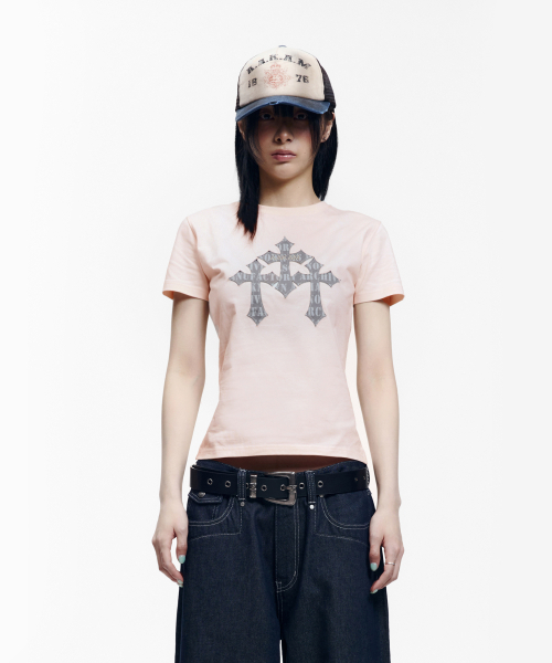 AAKAM(アーカム)の「トリニティクロス ハーフトップ(ピンク)(Tシャツ/カットソー・レディース・その他・1/3/2)」の3枚目の写真