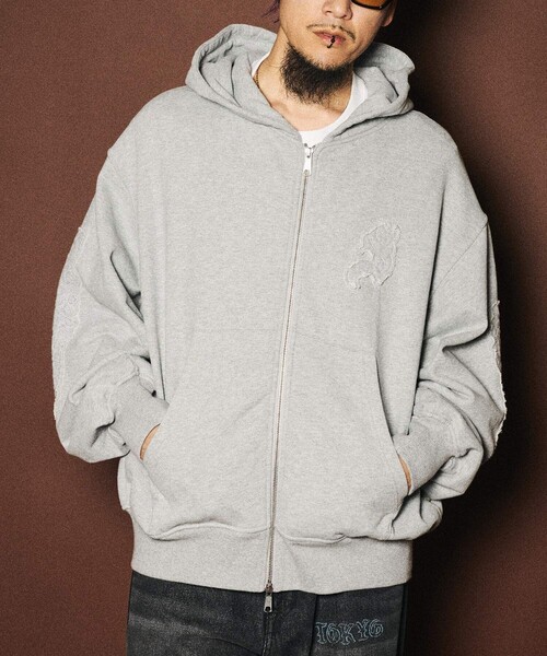 Subciety（サブサエティ）の「Ivy zip up hoodie（ベスト・メンズ・グレー/ブラック・LARGE/X-LARGE/SMALL/MEDIUM）」の2枚目の写真