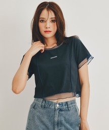 シアーレイヤードコンパクトロゴTシャツ