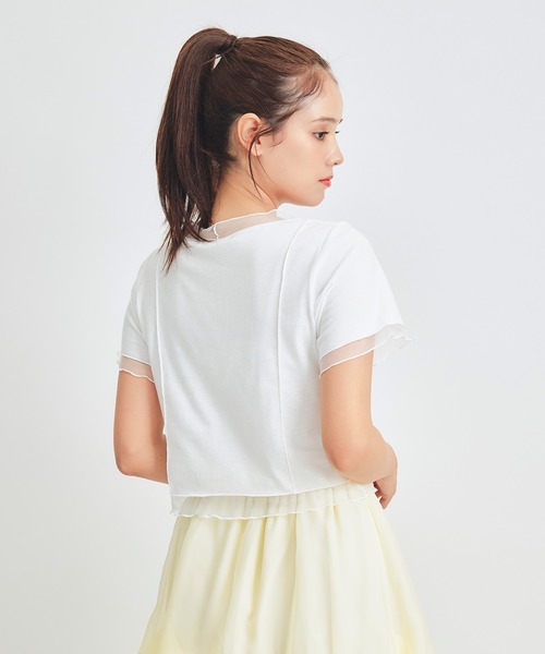 REDYAZEL(レディアゼル)の「シアーレイヤードコンパクトロゴTシャツ(Tシャツ/カットソー・レディース・ミント/ネイビー/ホワイト・FREE)」の19枚目の写真