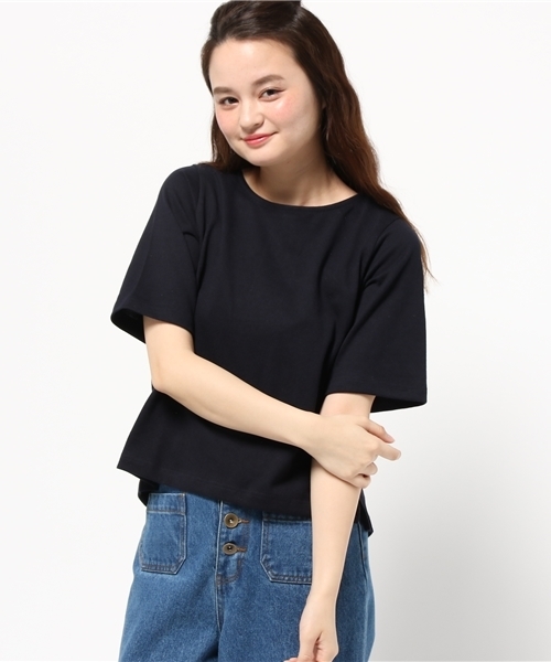 earth music&ecology（アースミュージックアンドエコロジー）の「【2016Summer】バックレースアッププルオーバー（Tシャツ/カットソー・レディース・アイボリー/カーキ/サックスブルー/ネイビー・FREE）」の3枚目の写真