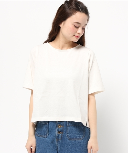 earth music&ecology（アースミュージックアンドエコロジー）の「【2016Summer】バックレースアッププルオーバー（Tシャツ/カットソー・レディース・アイボリー/カーキ/サックスブルー/ネイビー・FREE）」の5枚目の写真