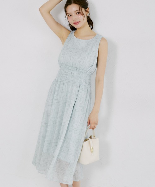 tocco closet(トッコ クローゼット)の「【ZOZO限定】ウエストシャーリングアソートパターンノースリーブワンピース(ワンピース・レディース・ミント/パープル/ブラック/イエロー/ブルー/コーラルピンク/ネイビー・M)」の1枚目の写真