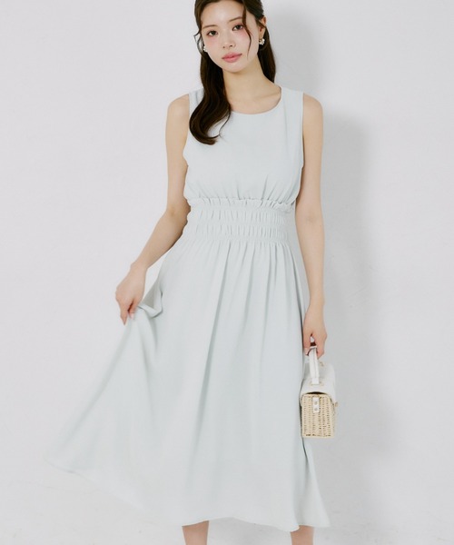 tocco closet(トッコ クローゼット)の「【ZOZO限定】ウエストシャーリングアソートパターンノースリーブワンピース(ワンピース・レディース・ミント/パープル/ブラック/イエロー/ブルー/コーラルピンク/ネイビー・M)」の3枚目の写真