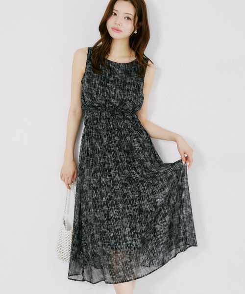 tocco closet(トッコ クローゼット)の「【ZOZO限定】ウエストシャーリングアソートパターンノースリーブワンピース(ワンピース・レディース・ミント/パープル/ブラック/イエロー/ブルー/コーラルピンク/ネイビー・M)」の2枚目の写真