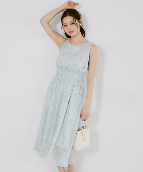 tocco closet(トッコ クローゼット)の「【ZOZO限定】ウエストシャーリングアソートパターンノースリーブワンピース(ワンピース・レディース・ミント/パープル/ブラック/イエロー/ブルー/コーラルピンク/ネイビー・M)」の20枚目の写真