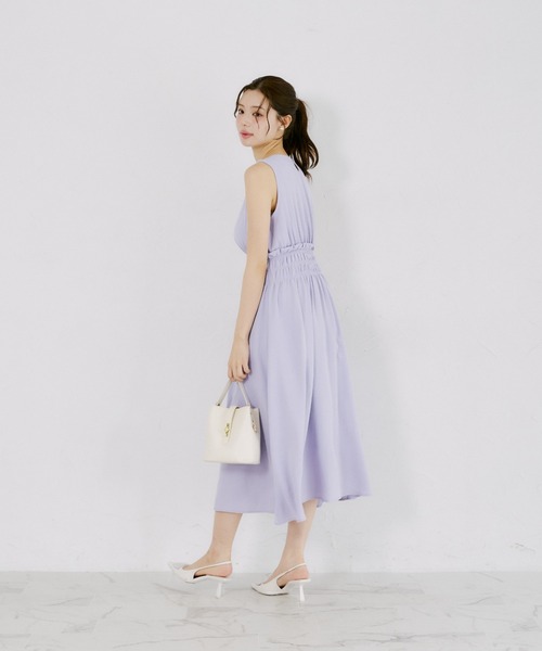 tocco closet(トッコ クローゼット)の「【ZOZO限定】ウエストシャーリングアソートパターンノースリーブワンピース(ワンピース・レディース・ミント/パープル/ブラック/イエロー/ブルー/コーラルピンク/ネイビー・M)」の15枚目の写真
